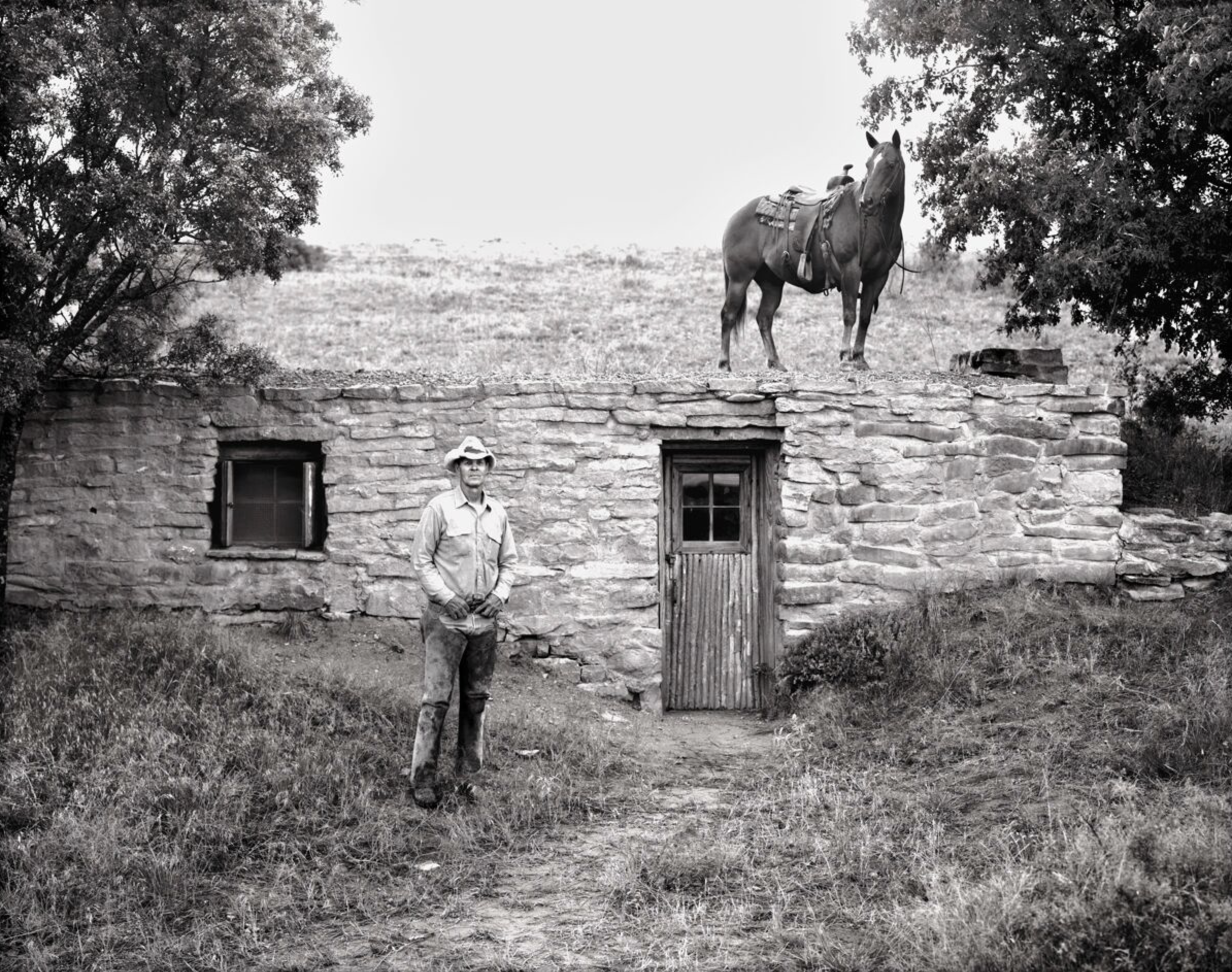 Frank Perry at Dugout House, Lambshead Ranch, Albany, Texas, 1988