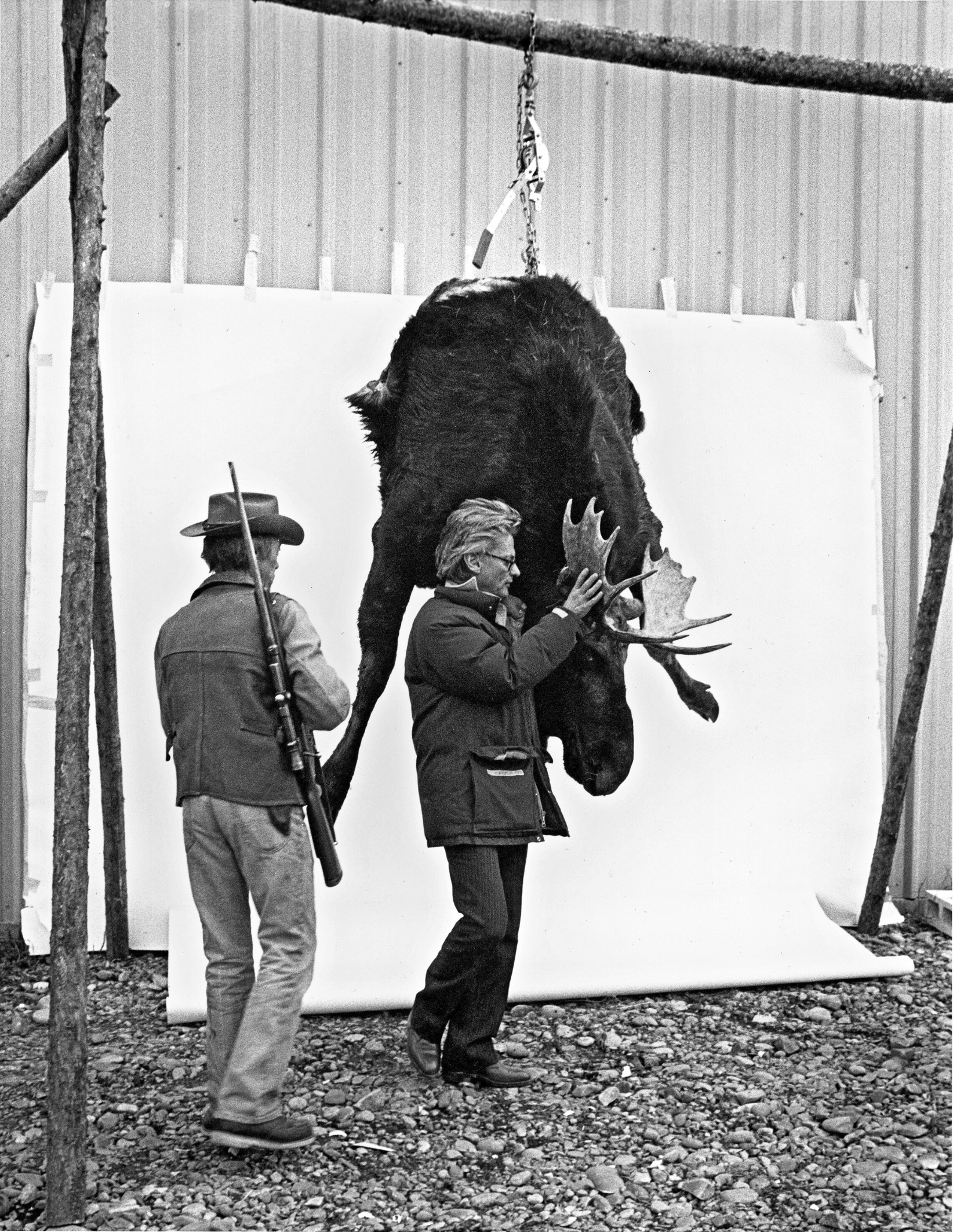 Richard Avedon with Hunter and Moose, Wilson, Wyoming, 1982