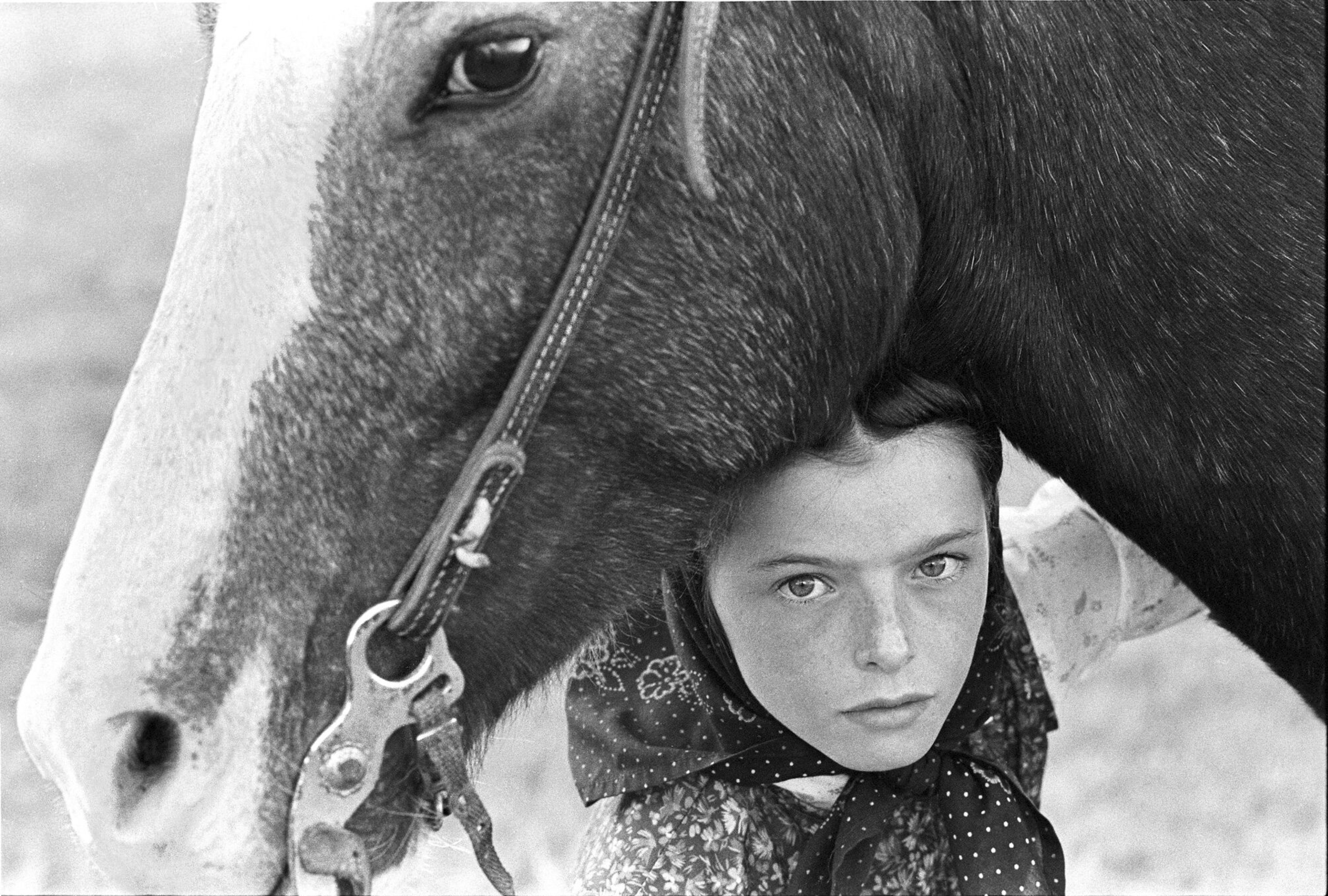 Hutterite Girl With Her Horse, Chattahoochee, Surprise Creek Colony, 1992