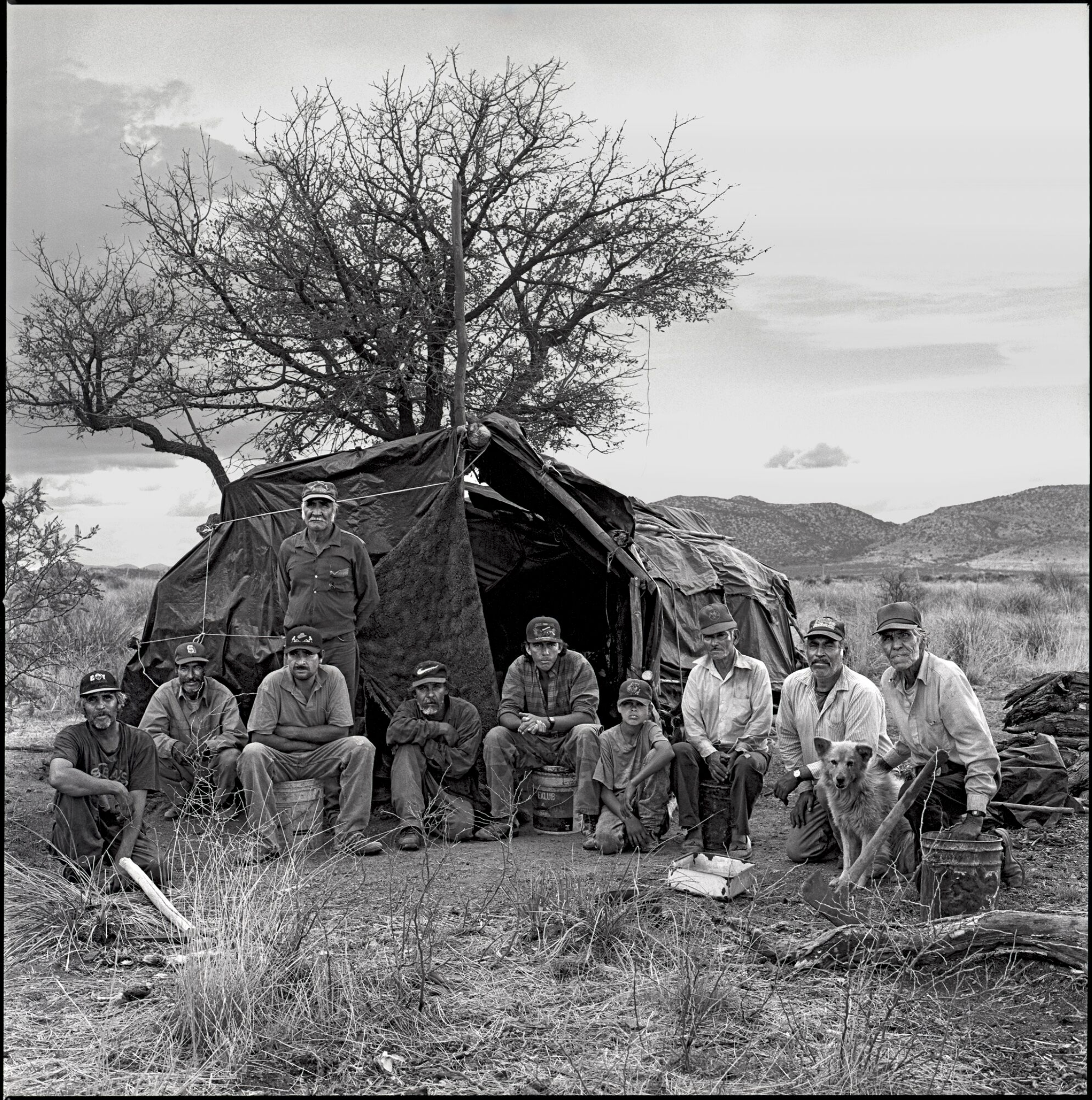 Palmilleros (Grass Cutters), Border Camp, Arizona/Sonora Border, 2000